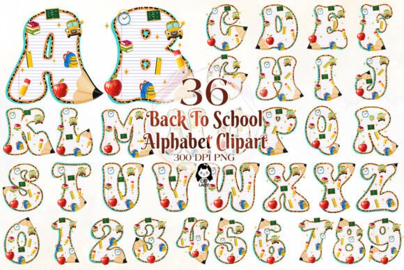 Back to School Alphabet Clipart Bundle: A Creative Asset for Modern Designers and Entrepreneurs