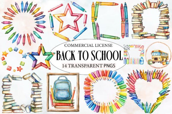 Back to School Frames Clipart: A Versatile Design Asset for Creative Projects