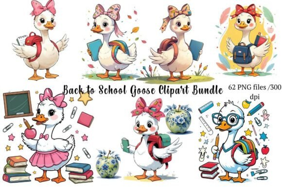 Back to School Goose Clipart Bundle