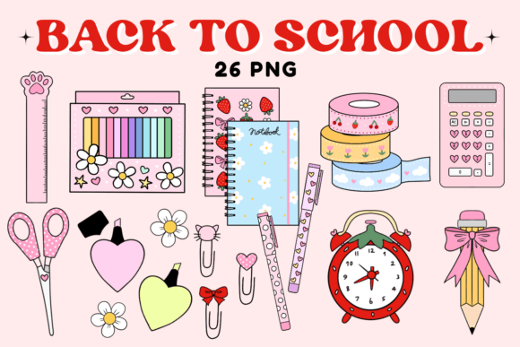 Back to School PNG, Cute School Clipart