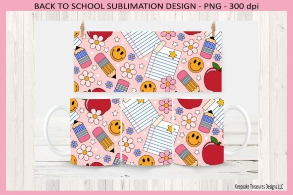 Back to School Retro 11oz Mug Wrap Png: A Practical Design for Personal and Small Business Use