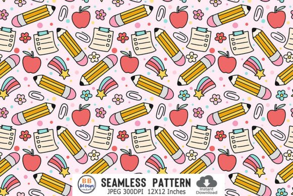 Back to School Seamless Pattern Paper