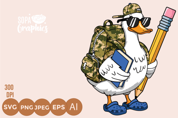 Back to School Stylish Cartoon Duck: A Strategic Design Asset for Educators and Creators