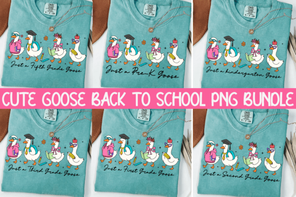 Cute Goose Back to School Png Bundle