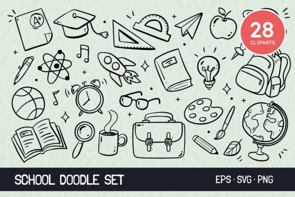 Hand-drawn Back to School Doodle Set: A Strategic Tool for Creative and Professional Use