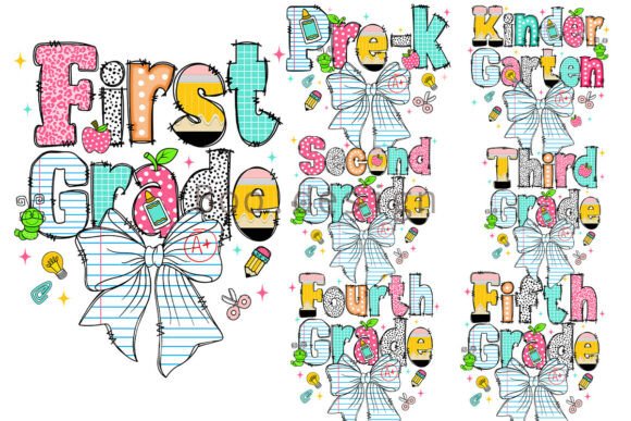 Preppy Back to School Bow PNG Bundle: A Creative Resource for Designers and Crafters