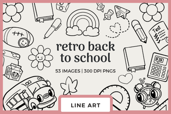 Retro Back to School Line Art: A Timeless Design Resource for Modern Creators